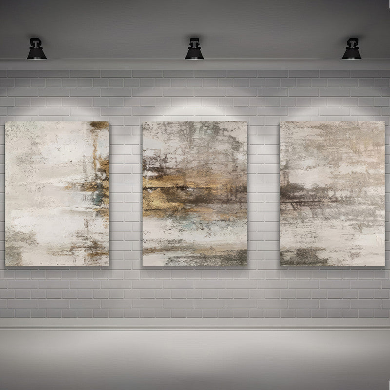 LuxuryStroke's Contemporary Abstract Art, Abstract Acrylic Portraitand Abstract Acrylic Art - Abstract Art - Playful Browns - Set Of 3 Paintings