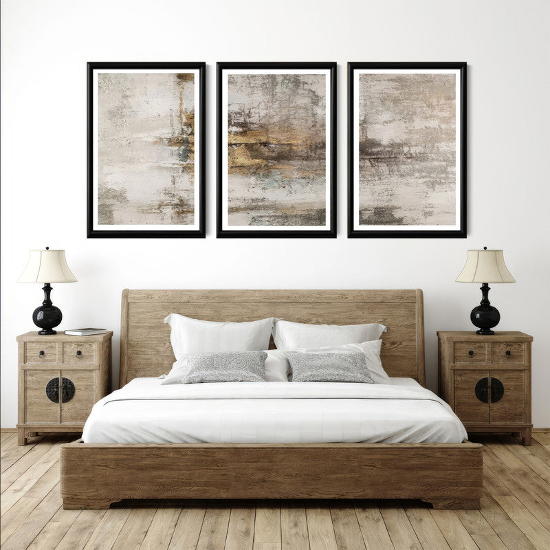 LuxuryStroke's Contemporary Abstract Art, Abstract Acrylic Portraitand Abstract Acrylic Art - Abstract Art - Playful Browns - Set Of 3 Paintings
