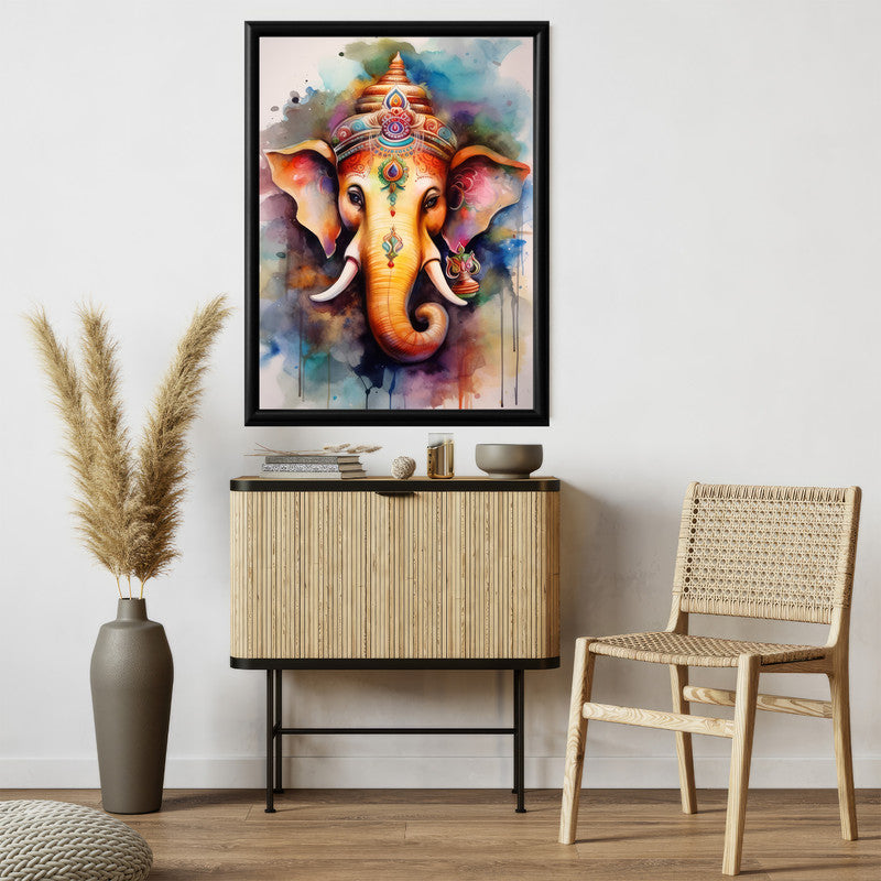 LuxuryStroke's Creative Ganesha Painting, Modern Art Of Ganpatiand Modern Ganesha Acrylic Painting - Ganesha Art Masterpiece: Spiritual Art In Vibrant Hues