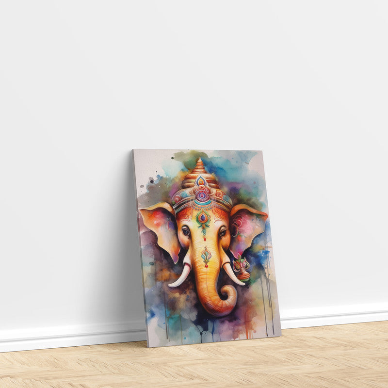 LuxuryStroke's Creative Ganesha Painting, Modern Art Of Ganpatiand Modern Ganesha Acrylic Painting - Ganesha Art Masterpiece: Spiritual Art In Vibrant Hues