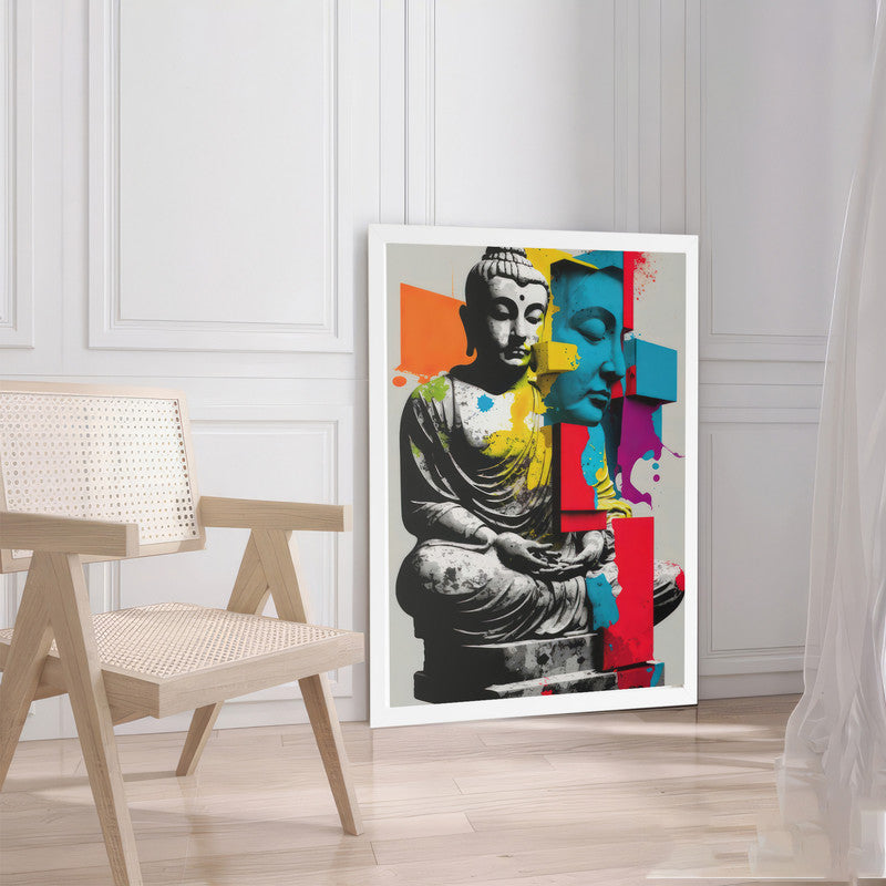 LuxuryStroke's Abstract Painting Buddha, Buddha Abstract Artand Buddha Acrylic Painting - Buddha's Enlightened Serenity: Spiritual Artistry