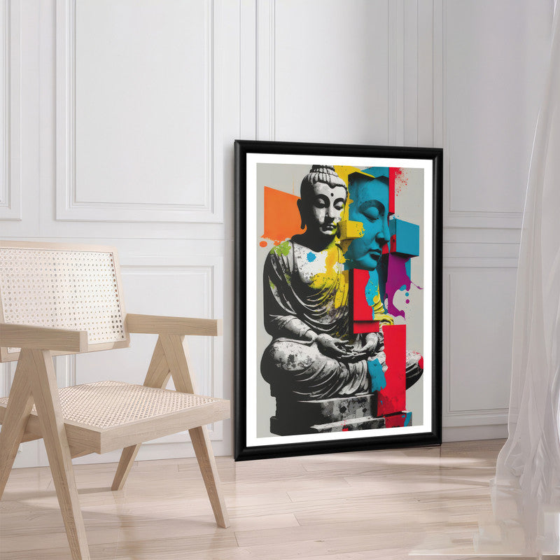 LuxuryStroke's Abstract Painting Buddha, Buddha Abstract Artand Buddha Acrylic Painting - Buddha's Enlightened Serenity: Spiritual Artistry