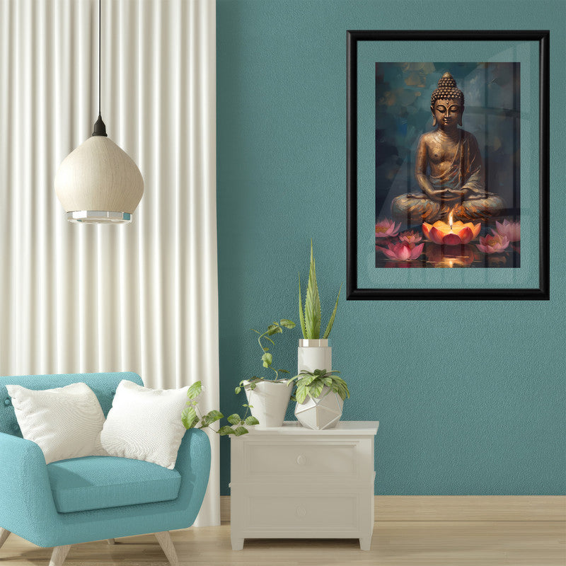 LuxuryStroke's Buddha Watercolor Painting, Meditating Buddha Paintingand Abstract Buddha Painting - Contemporary Buddha Painting