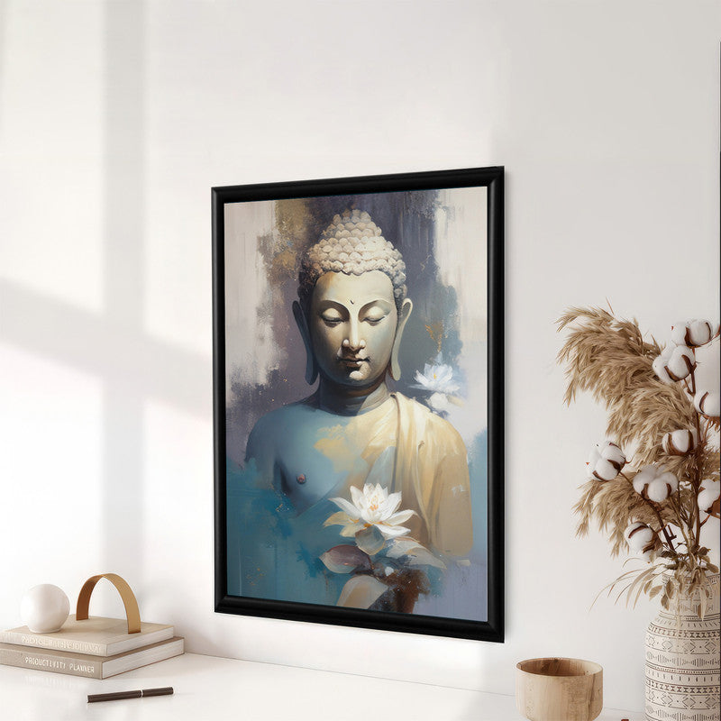LuxuryStroke's Abstract Painting Buddha, Buddha Acrylic Paintingand Buddha Abstract Painting - Contemporary Watercolour Buddha Painting