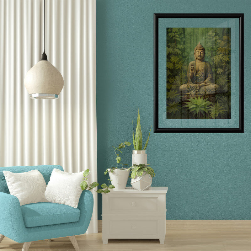 LuxuryStroke's Meditating Buddha Painting, Acrylic Buddha Paintingand Buddha Abstract Painting - Contemporary Buddha Painting