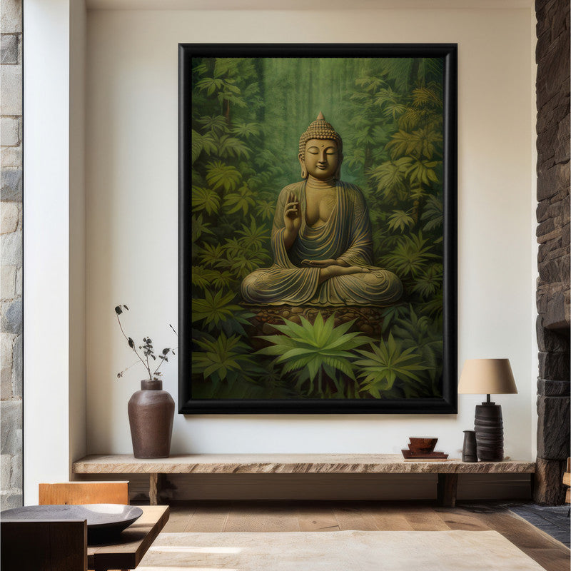 LuxuryStroke's Meditating Buddha Painting, Acrylic Buddha Paintingand Buddha Abstract Painting - Contemporary Buddha Painting