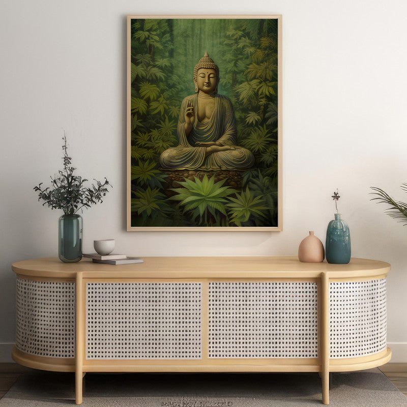 LuxuryStroke's Meditating Buddha Painting, Acrylic Buddha Paintingand Buddha Abstract Painting - Contemporary Buddha Painting