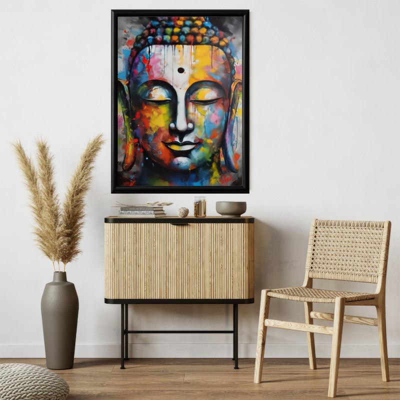 LuxuryStroke's Buddha Face Acrylic Painting, Buddha Face Paintingand Buddha Watercolor Painting - Contemporary Watercolour Buddha Painting