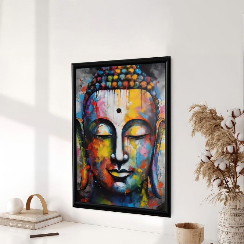 LuxuryStroke's Buddha Face Acrylic Painting, Buddha Face Paintingand Buddha Watercolor Painting - Contemporary Watercolour Buddha Painting