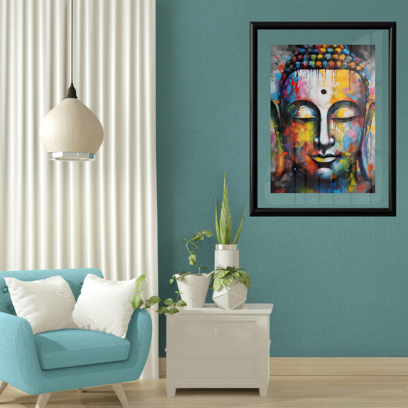 LuxuryStroke's Buddha Face Acrylic Painting, Buddha Face Paintingand Buddha Watercolor Painting - Contemporary Watercolour Buddha Painting