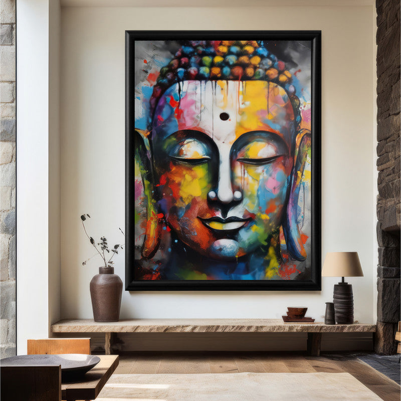 LuxuryStroke's Buddha Face Acrylic Painting, Buddha Face Paintingand Buddha Watercolor Painting - Contemporary Watercolour Buddha Painting