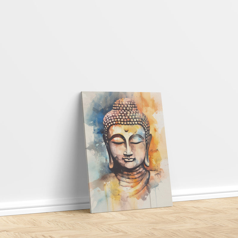 LuxuryStroke's Buddha Face Painting, Buddha Face Acrylic Paintingand Abstract Painting Buddha - Contemporary Watercolour Buddha Painting