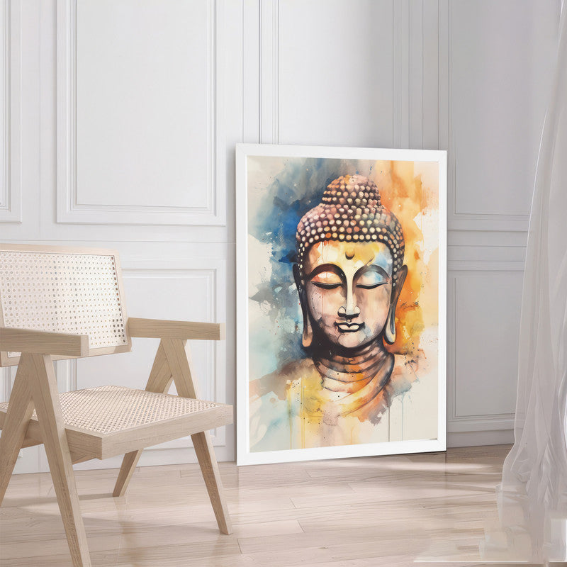 LuxuryStroke's Buddha Face Painting, Buddha Face Acrylic Paintingand Abstract Painting Buddha - Contemporary Watercolour Buddha Painting