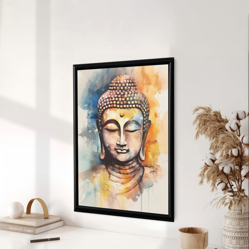 LuxuryStroke's Buddha Face Painting, Buddha Face Acrylic Paintingand Abstract Painting Buddha - Contemporary Watercolour Buddha Painting