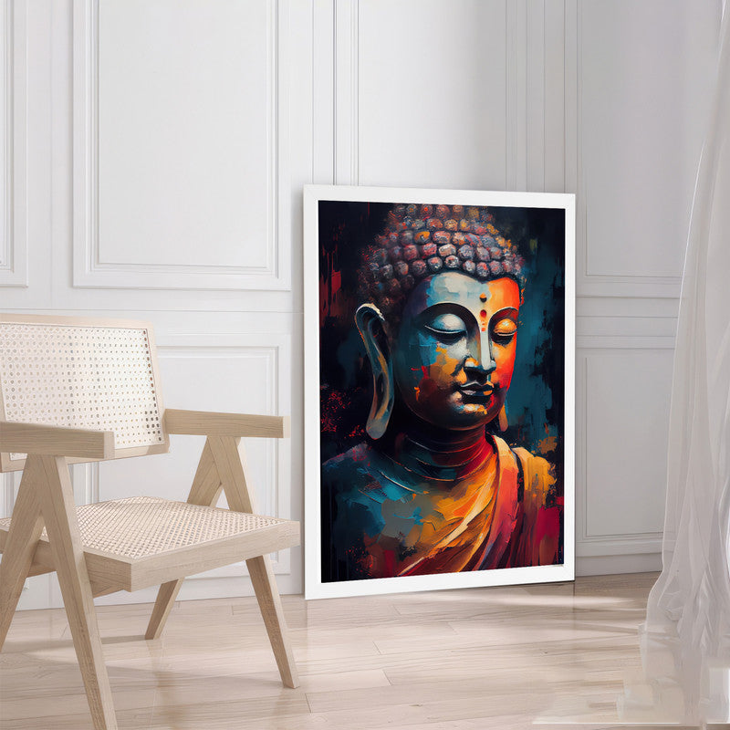 LuxuryStroke's Buddha Watercolor Painting, Buddha Face Acrylic Paintingand Buddha Face Painting - Contemporary Buddha Painting