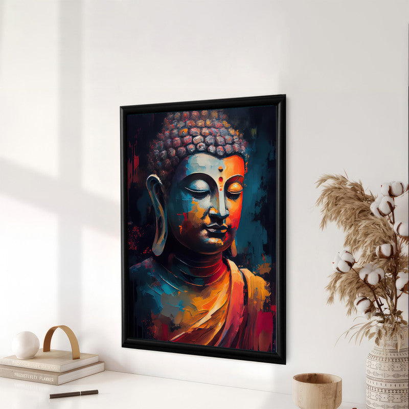 LuxuryStroke's Buddha Watercolor Painting, Buddha Face Acrylic Paintingand Buddha Face Painting - Contemporary Buddha Painting
