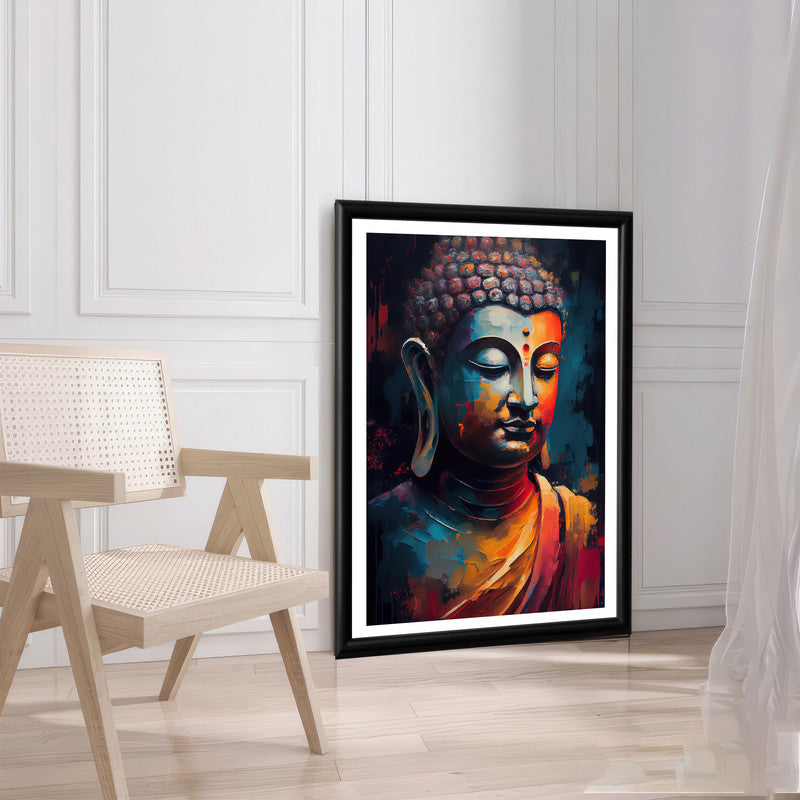 LuxuryStroke's Buddha Watercolor Painting, Buddha Face Acrylic Paintingand Buddha Face Painting - Contemporary Buddha Painting