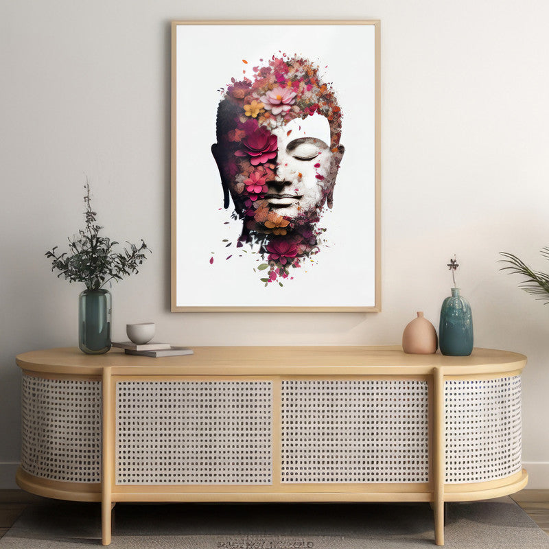 LuxuryStroke's Abstract Painting Buddha, Buddha Face Acrylic Paintingand Acrylic Buddha Painting - Contemporary Buddha Painting