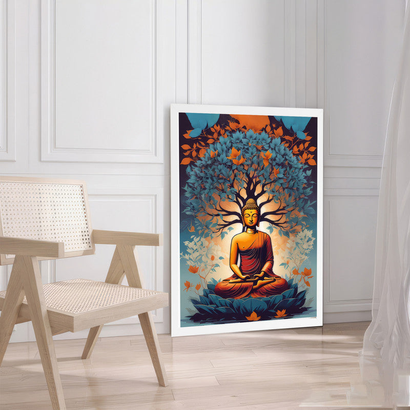 LuxuryStroke's Meditating Buddha Painting, Buddha Acrylic Paintingand Buddha Canvas Acrylic Painting - Contemporary Shakyamuni Buddha Painting