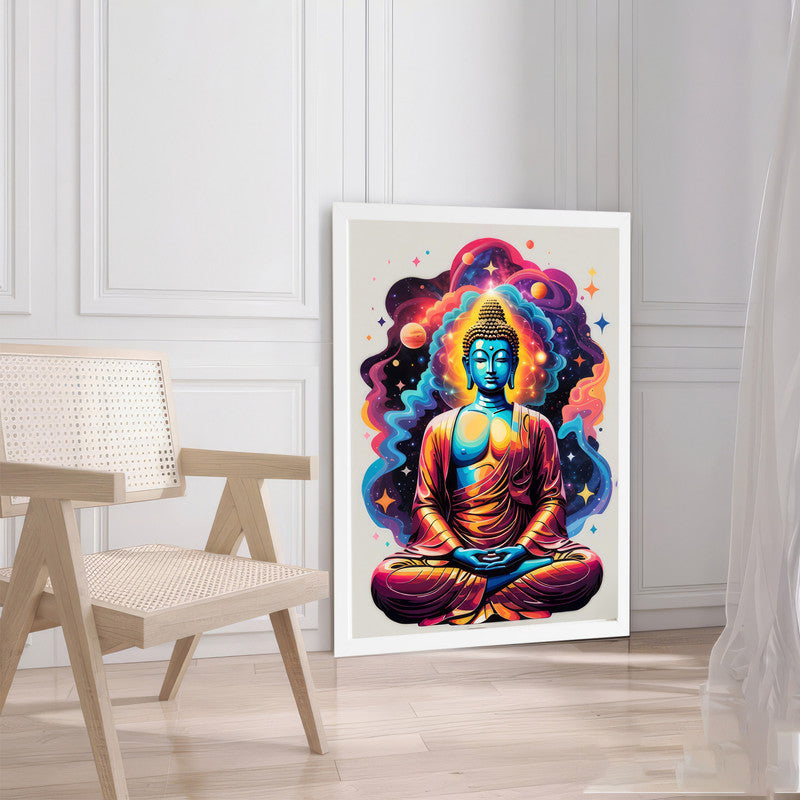 LuxuryStroke's Meditating Buddha Painting, Buddha Acrylic Paintingand Abstract Painting Buddha - Contemporary Watercolour Buddha Painting