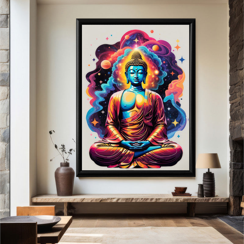 LuxuryStroke's Meditating Buddha Painting, Buddha Acrylic Paintingand Abstract Painting Buddha - Contemporary Watercolour Buddha Painting