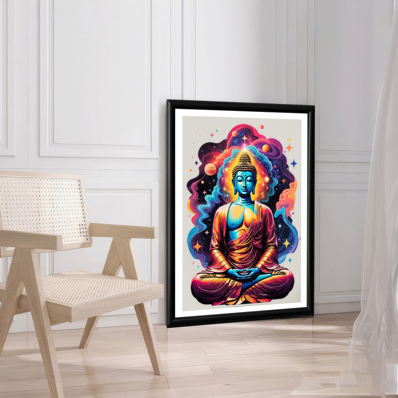 LuxuryStroke's Meditating Buddha Painting, Buddha Acrylic Paintingand Abstract Painting Buddha - Contemporary Watercolour Buddha Painting