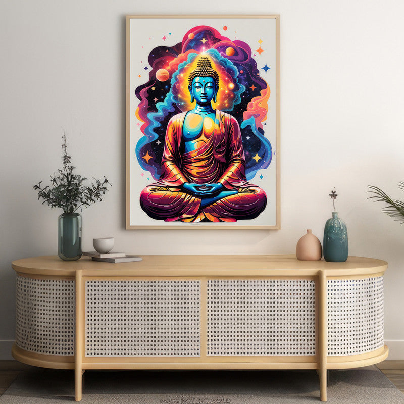 LuxuryStroke's Meditating Buddha Painting, Buddha Acrylic Paintingand Abstract Painting Buddha - Contemporary Watercolour Buddha Painting