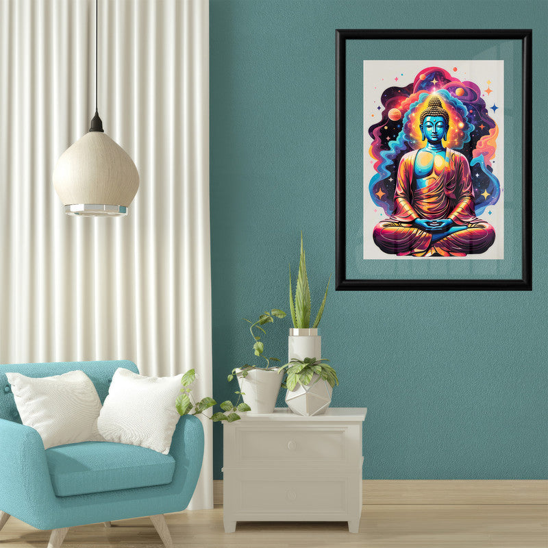 LuxuryStroke's Meditating Buddha Painting, Buddha Acrylic Paintingand Abstract Painting Buddha - Contemporary Watercolour Buddha Painting