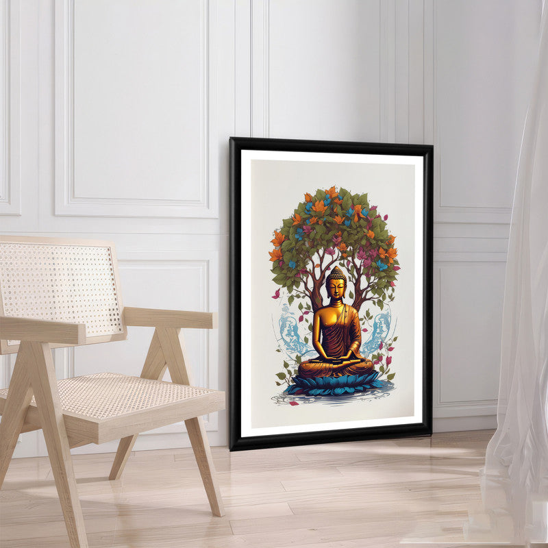 LuxuryStroke's Meditating Buddha Painting, Buddha Acrylic Paintingand Buddha Abstract Art - Contemporary Shakyamuni Buddha Painting