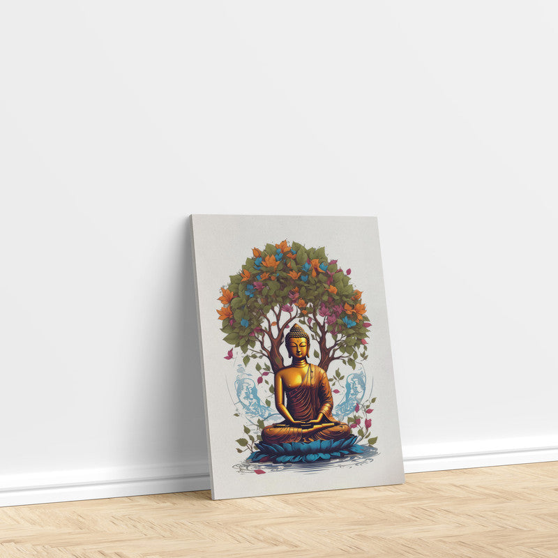 LuxuryStroke's Meditating Buddha Painting, Buddha Acrylic Paintingand Buddha Abstract Art - Contemporary Shakyamuni Buddha Painting