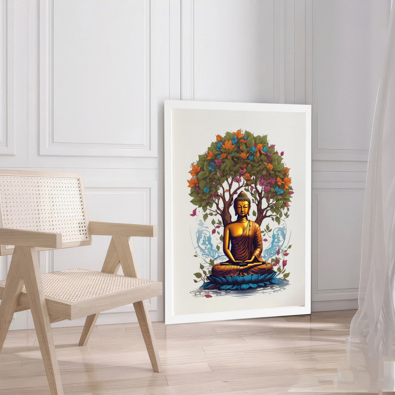 LuxuryStroke's Meditating Buddha Painting, Buddha Acrylic Paintingand Buddha Abstract Art - Contemporary Shakyamuni Buddha Painting