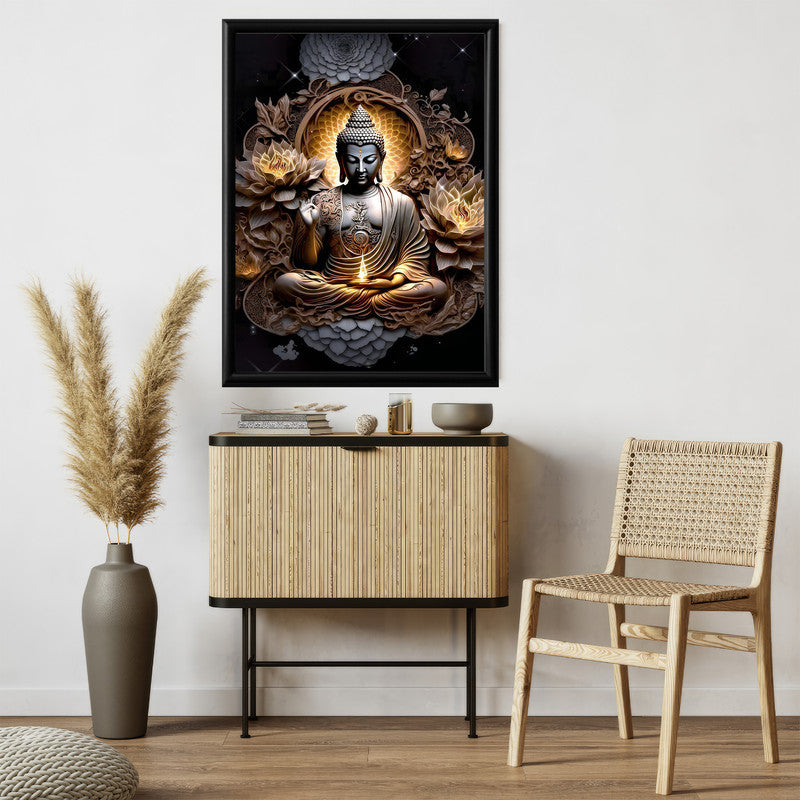 LuxuryStroke's Abstract Buddha Painting, Abstract Painting Buddhaand Buddha Paintings For Living Room - Contemporary Buddha Painting