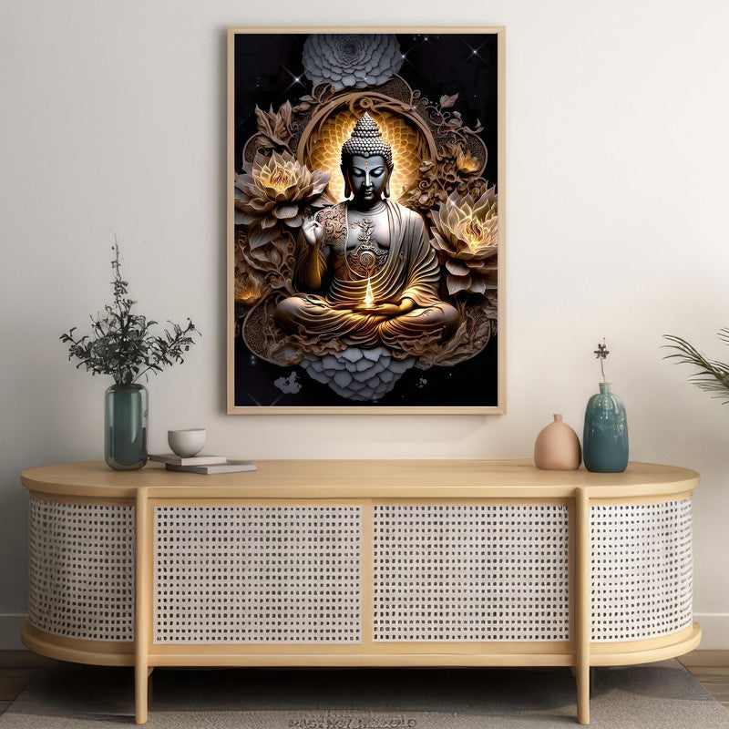 LuxuryStroke's Abstract Buddha Painting, Abstract Painting Buddhaand Buddha Paintings For Living Room - Contemporary Buddha Painting