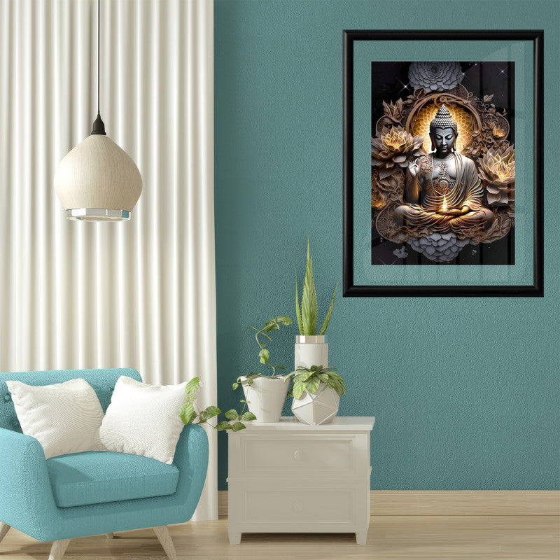 LuxuryStroke's Abstract Buddha Painting, Abstract Painting Buddhaand Buddha Paintings For Living Room - Contemporary Buddha Painting