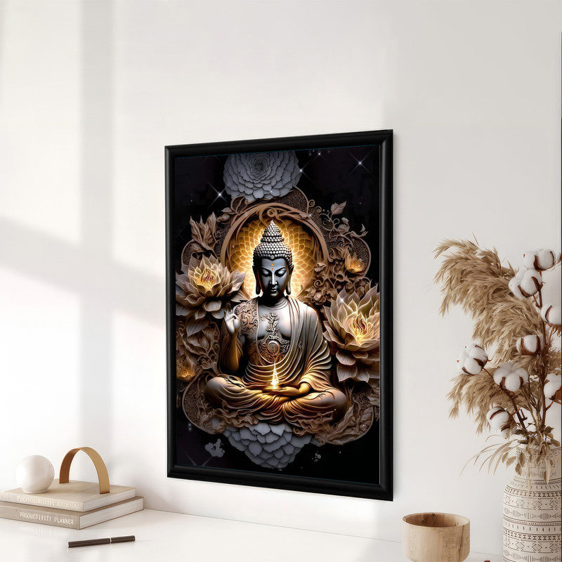 LuxuryStroke's Abstract Buddha Painting, Abstract Painting Buddhaand Buddha Paintings For Living Room - Contemporary Buddha Painting