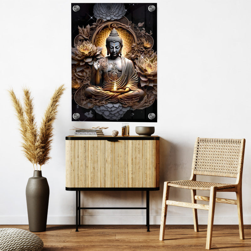 LuxuryStroke's Abstract Buddha Painting, Abstract Painting Buddhaand Buddha Paintings For Living Room - Contemporary Buddha Painting