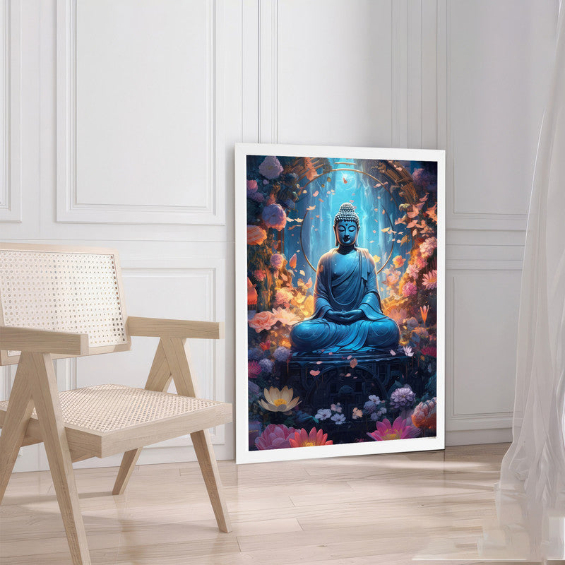 LuxuryStroke's Meditating Buddha Painting, Buddha Watercolor Paintingand Acrylic Buddha Painting - Contemporary Buddha Painting