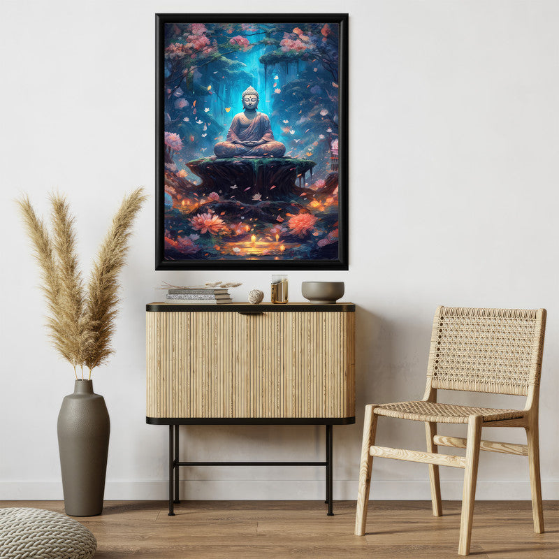 LuxuryStroke's Meditating Buddha Painting, Buddha Abstract Paintingand Buddha Watercolor Painting - Contemporary Buddha Painting