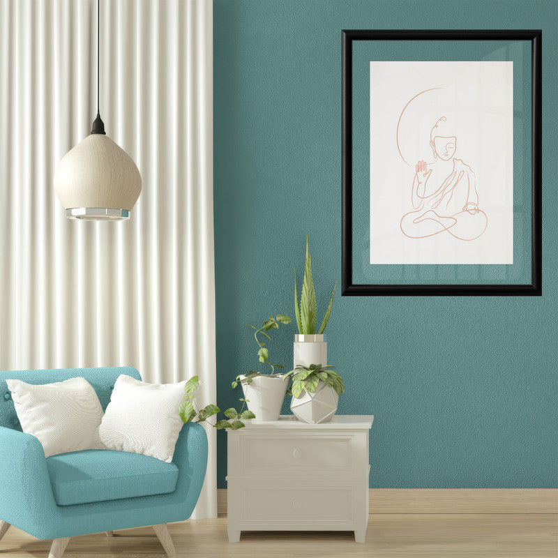 LuxuryStroke's Buddha Line Art Painting, Line Art Buddha Paintingand Buddha Face Painting - Contemporary Lineart Buddha Painting
