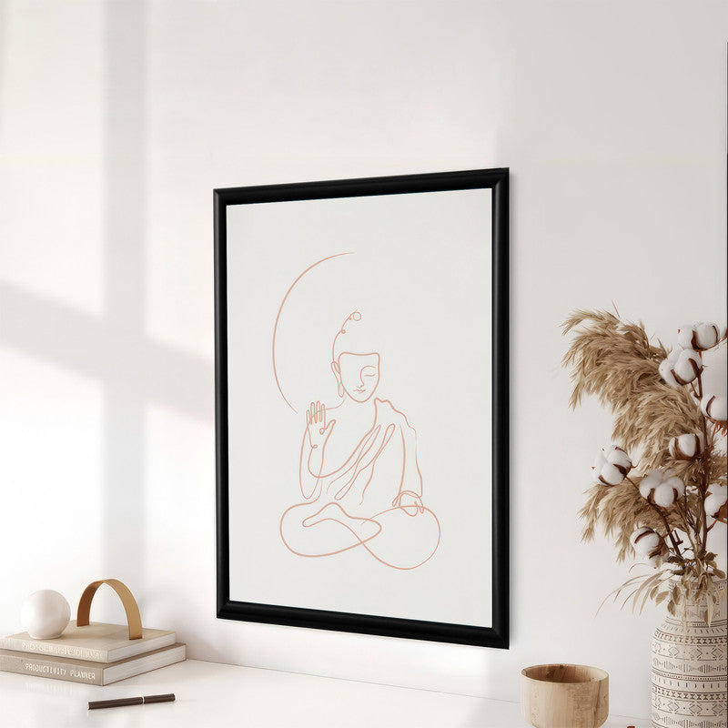 LuxuryStroke's Buddha Line Art Painting, Line Art Buddha Paintingand Buddha Face Painting - Contemporary Lineart Buddha Painting