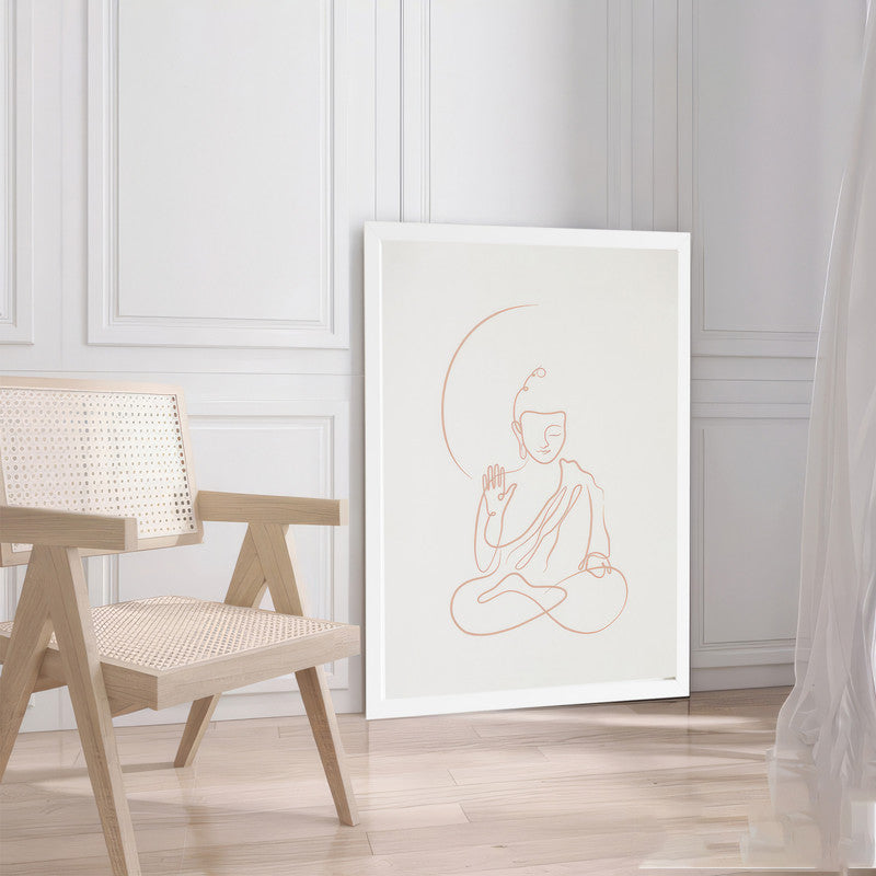 LuxuryStroke's Buddha Line Art Painting, Line Art Buddha Paintingand Buddha Face Painting - Contemporary Lineart Buddha Painting