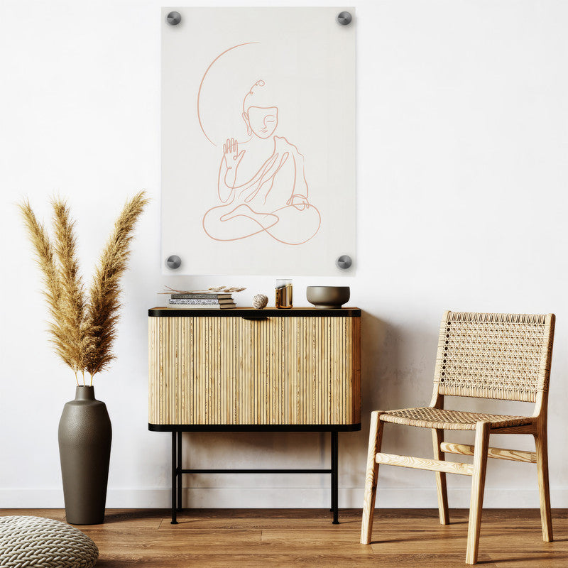 LuxuryStroke's Buddha Line Art Painting, Line Art Buddha Paintingand Buddha Face Painting - Contemporary Lineart Buddha Painting