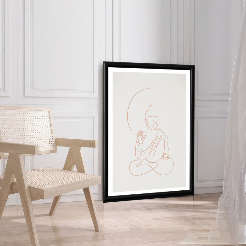 LuxuryStroke's Buddha Line Art Painting, Line Art Buddha Paintingand Buddha Face Painting - Contemporary Lineart Buddha Painting