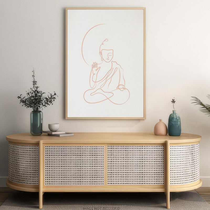 LuxuryStroke's Buddha Line Art Painting, Line Art Buddha Paintingand Buddha Face Painting - Contemporary Lineart Buddha Painting
