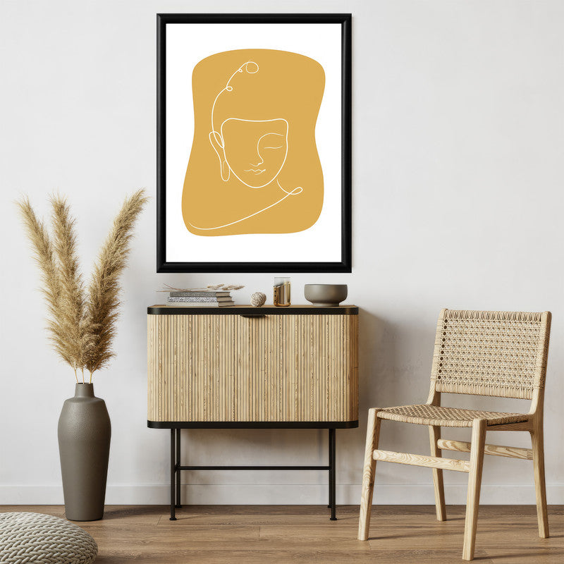 LuxuryStroke's Buddha Line Art Painting, Buddha Face Paintingand Abstract Buddha Painting - Contemporary Lineart Buddha Painting
