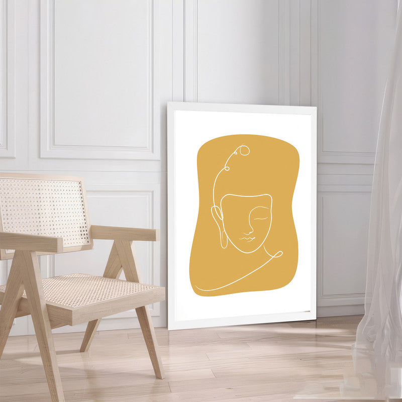 LuxuryStroke's Buddha Line Art Painting, Buddha Face Paintingand Abstract Buddha Painting - Contemporary Lineart Buddha Painting