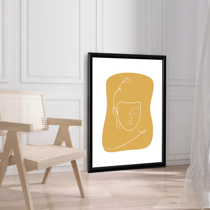 LuxuryStroke's Buddha Line Art Painting, Buddha Face Paintingand Abstract Buddha Painting - Contemporary Lineart Buddha Painting