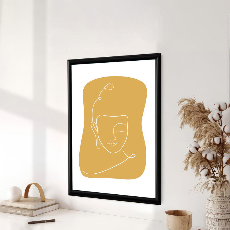 LuxuryStroke's Buddha Line Art Painting, Buddha Face Paintingand Abstract Buddha Painting - Contemporary Lineart Buddha Painting