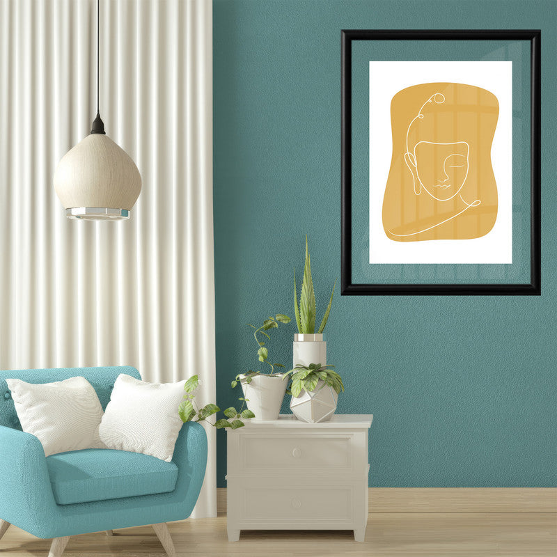 LuxuryStroke's Buddha Line Art Painting, Buddha Face Paintingand Abstract Buddha Painting - Contemporary Lineart Buddha Painting
