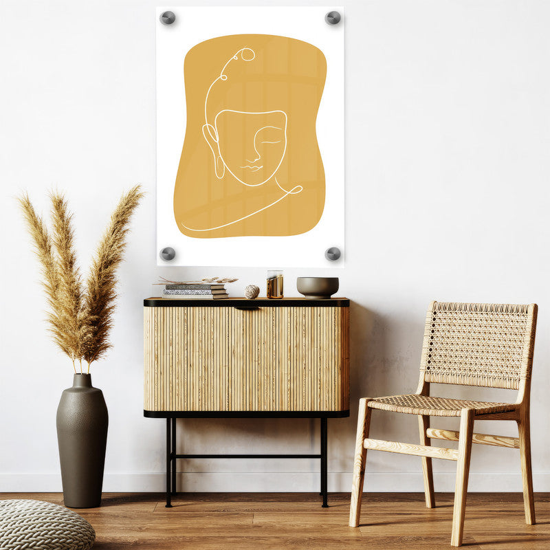 LuxuryStroke's Buddha Line Art Painting, Buddha Face Paintingand Abstract Buddha Painting - Contemporary Lineart Buddha Painting